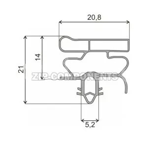 Уплотнитель 680x1013мм холодильника Daewoo профиль ОМ
